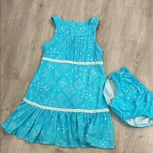 Blue Sleeveless Dress with Bloomers